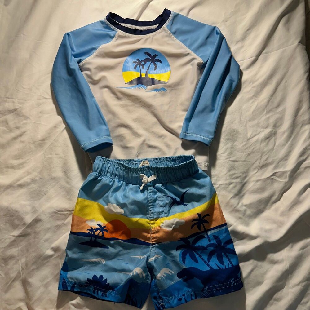 Wave Zone - Boys Swim Suit Set - 3T - Shirt/Shorts Combo